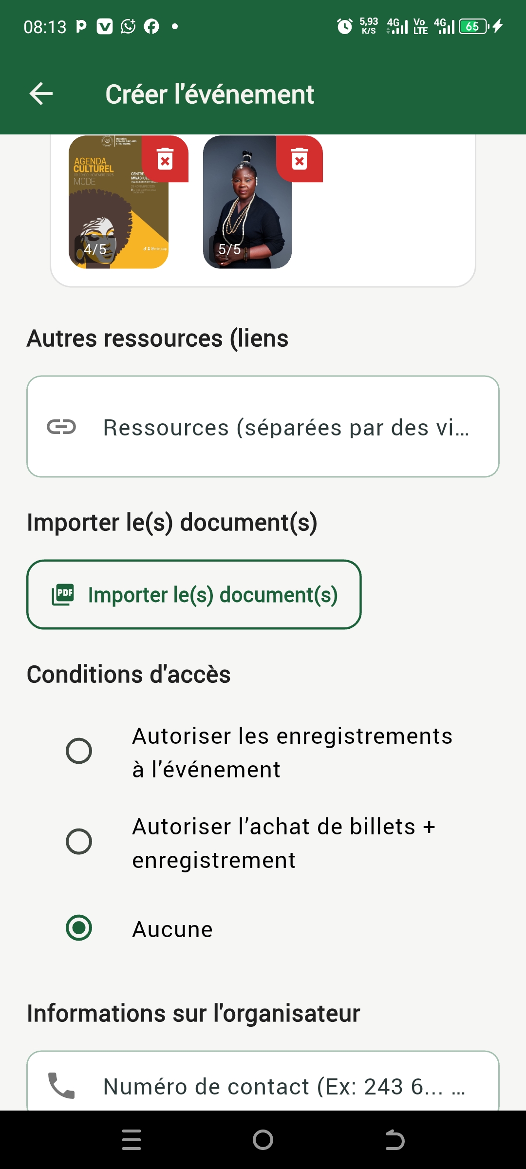 Création Événement 2
