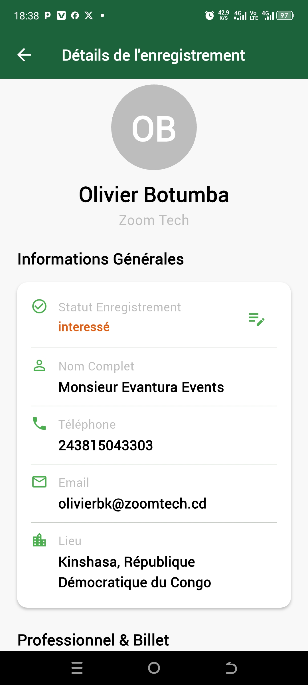 Détail enregistrement 1